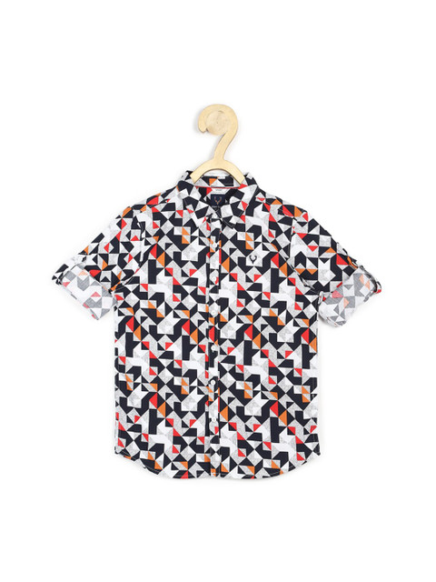 

Allen Solly Junior Boys White Slim Fit Opaque Printed Casual Shirt