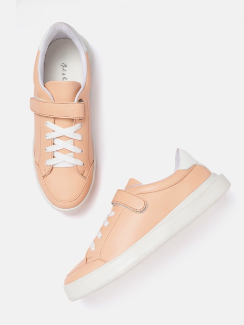 

Mast & Harbour Women Peach-Coloured Solid Sneakers