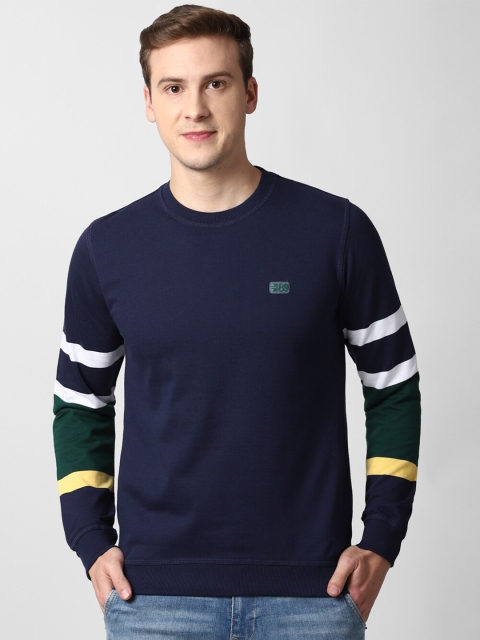 

Peter England Casuals Men Navy Blue Printed Sweatshirt