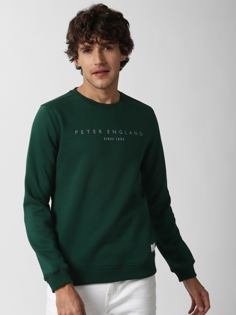 

Peter England Casuals Men Green Printed Sweatshirt