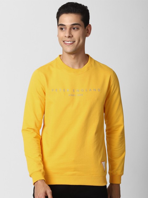 

Peter England Casuals Men Yellow Printed Sweatshirt