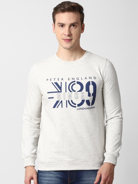 

Peter England Casuals Men Grey Printed Sweatshirt