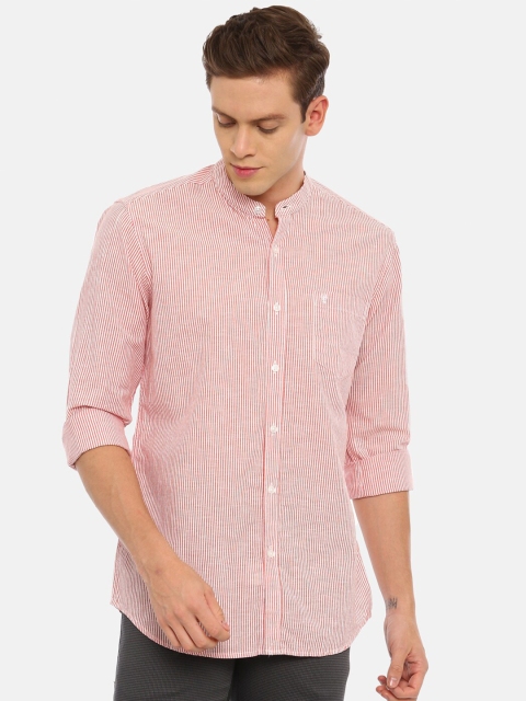 

Swiss Club Men Pink Slim Fit Bengal Stripes Opaque Striped Pure Cotton Casual Shirt
