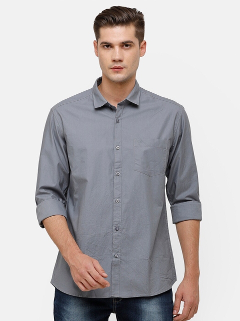 

Swiss Club Men Grey Slim Fit Opaque Pure Cotton Casual Shirt
