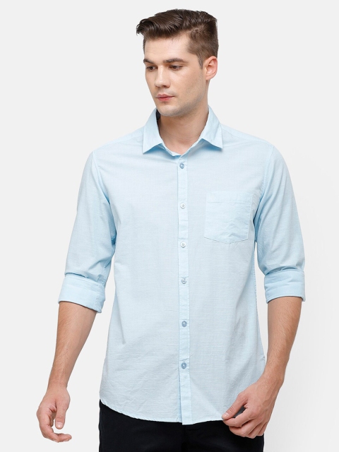 

Swiss Club Men Blue Slim Fit Opaque Casual Shirt
