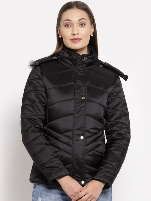 

Juelle Women Black Camouflage Longline Puffer Jacket