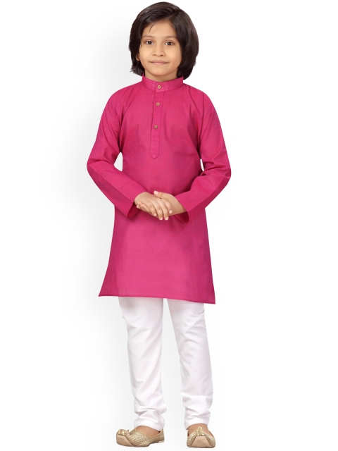 

LITTLE MAFIA BY Aarika Boys Purple Regular Pure Cotton Kurta with Pyjamas