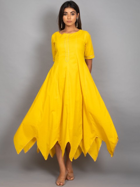 

PNEHA Women Yellow A-Line Kurta