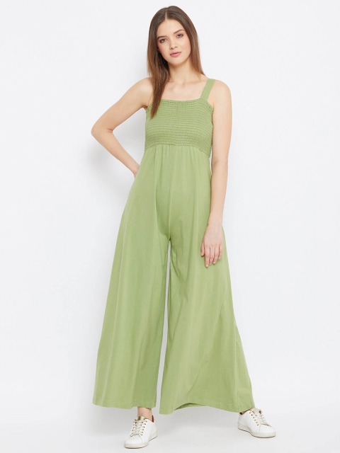 

THE SILHOUETTE STORE Woman Olive Green Basic Jumpsuit