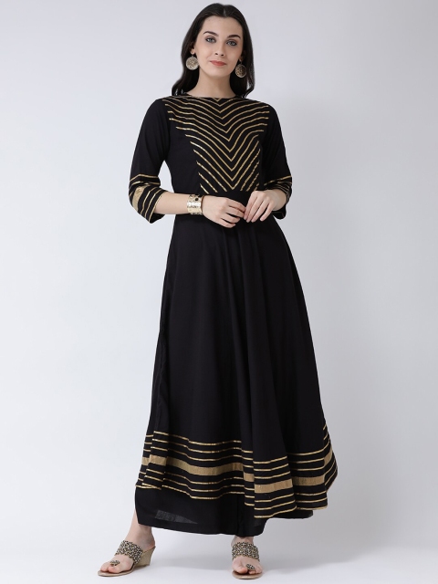 

TULIP 21 Women Black & Gold-Coloured Yoke Design Anarkali Kurta