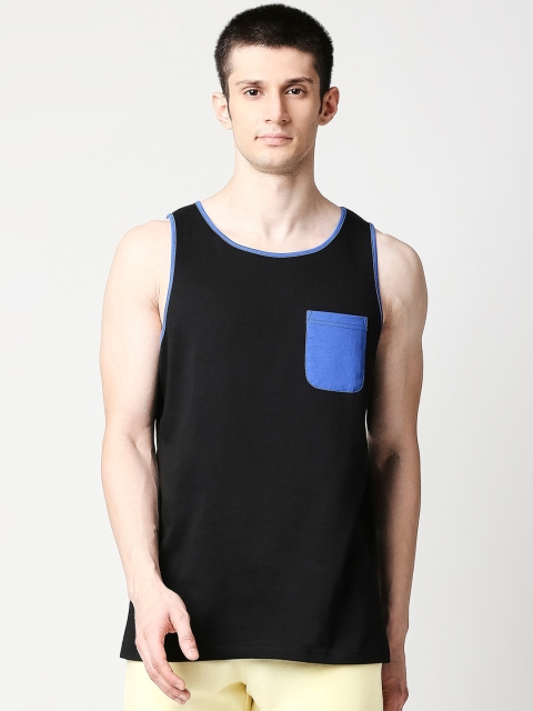

Bewakoof Men Black & Blue Sleeveless T-shirt