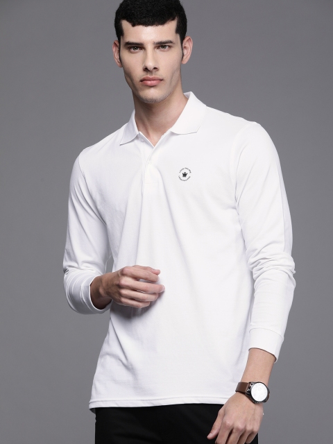

Louis Philippe Men White Solid Polo Collar T-shirt