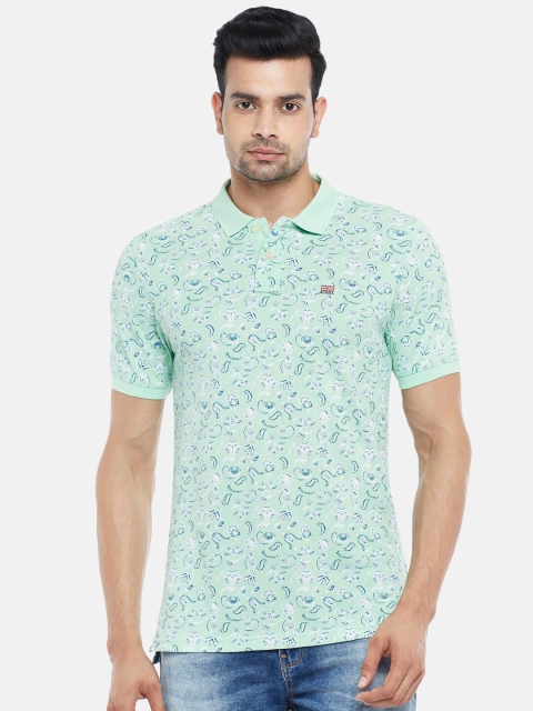 

BYFORD by Pantaloons Men Green Floral Printed Slim Fit T-shirt