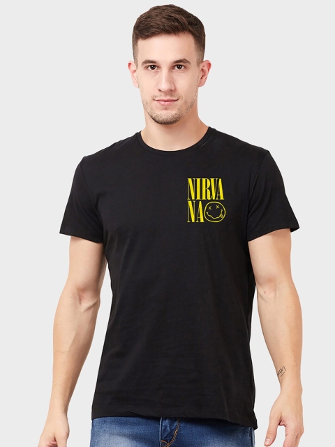 

Free Authority Nirvana Men Black Printed T-shirt