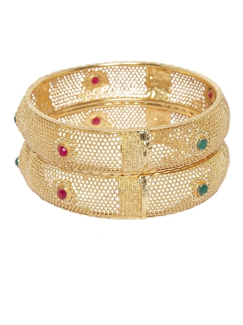 

Mali Fionna Gold Ethnic Set of 2 Bangles