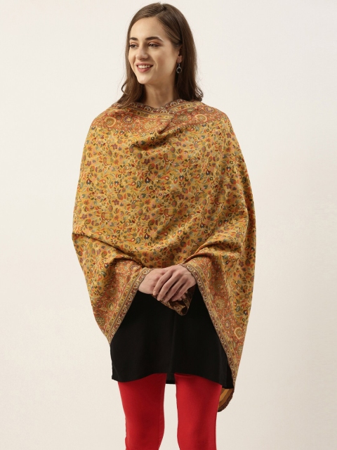 

Pashmoda Women Yellow Kaani Woven Design Stole