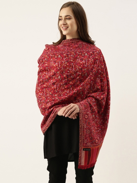

Pashmoda Women Red & Blue Woven Design Stole