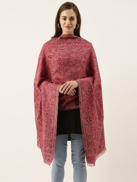 

Pashmoda Women Pink & Beige Woven Design Stole