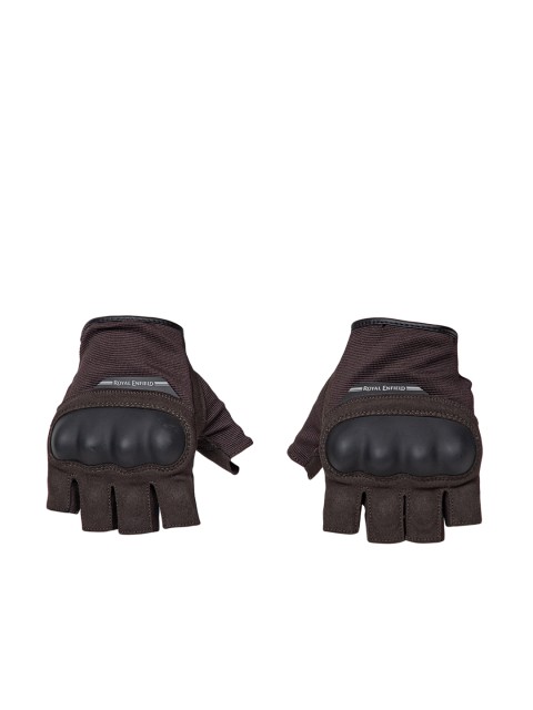 

Royal Enfield Brown Solid Leather Half Gloves