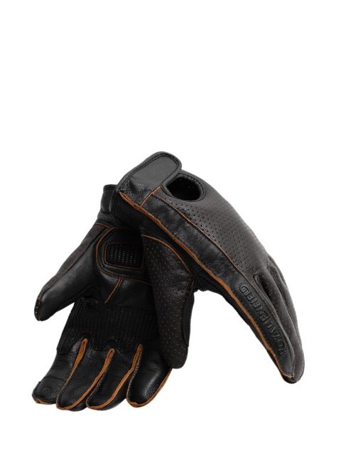 

Royal Enfield Black & Orange Leather Retro Love Gloves