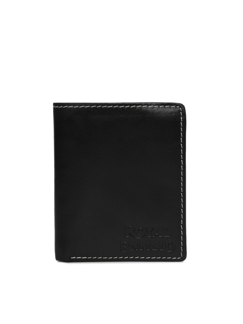 

Royal Enfield Men Black Leather Two Fold Wallet