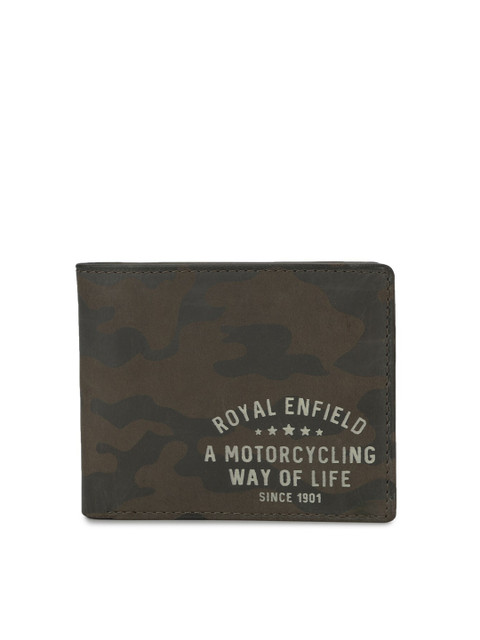 

Royal Enfield Men Green Camouflage Printed Two Fold Wallet
