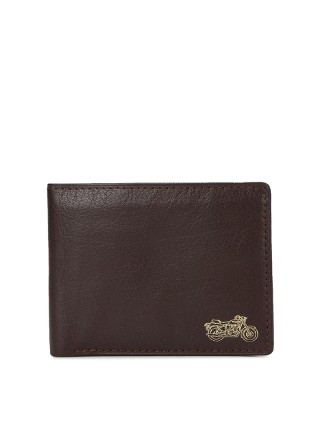 

Royal Enfield Men Brown Leather Two Fold Wallet