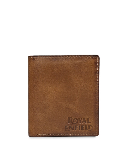 

Royal Enfield Men Tan Textured Leather Two Fold Wallet