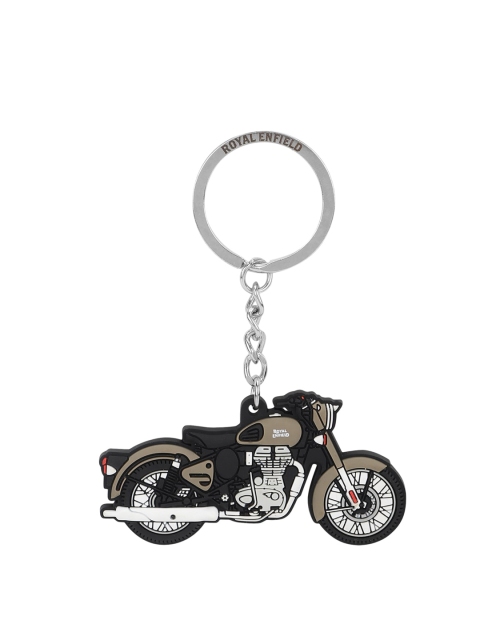 

Royal Enfield Brown & Silver-Toned Bike Textured Key Chain