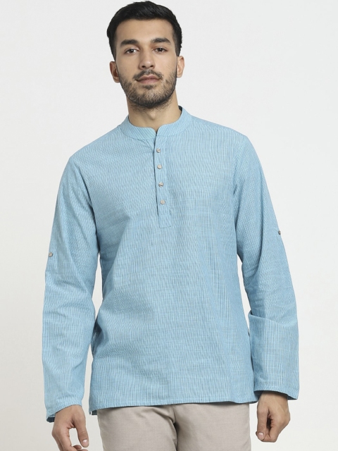 

Bewakoof Men Blue Solid Straight Regular Kurta