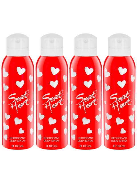 

Sweetheart Pack of 4 Red Long Lasting Deodorant Perfumed Bodyspray 400ml