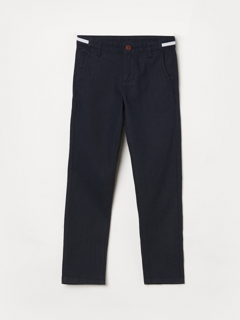 

Bossini Boys Navy Blue Solid Cotton Straight-Fit Track Pants