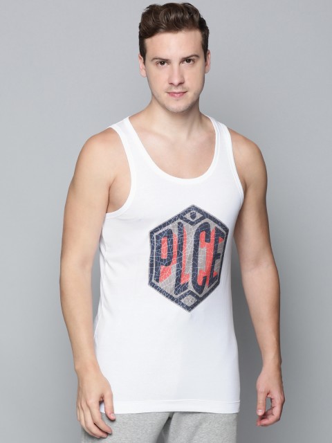 

883 Police Men White Brand Logo Printed Pure Cotton T-shirt