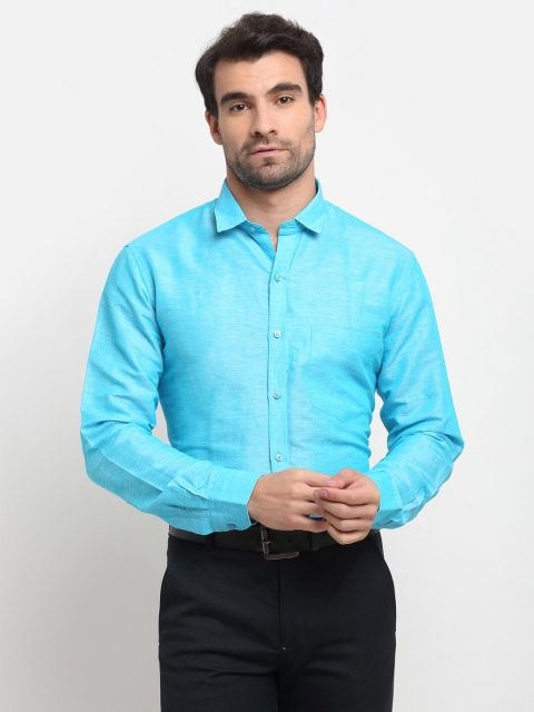 

La Mode Men Blue Slim Fit Opaque Party Shirt