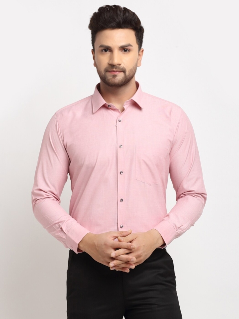

La Mode Men Pink Solid Opaque Slim Fit Formal Shirt