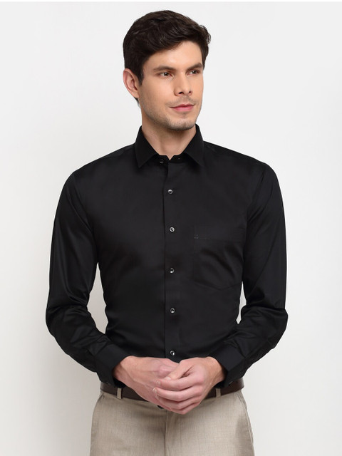 

La Mode Men Black Slim Fit Opaque Formal Shirt