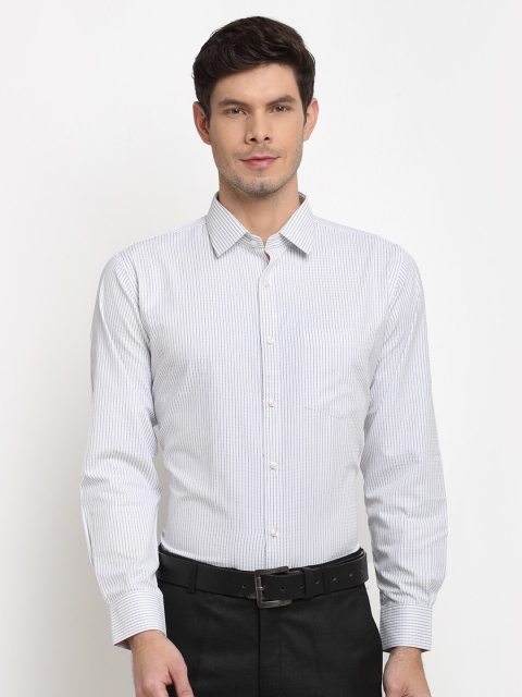 

La Mode Men Blue Slim Fit Opaque Striped Formal Shirt
