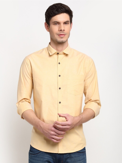 

La Mode Men Yellow Slim Fit Opaque Casual Shirt