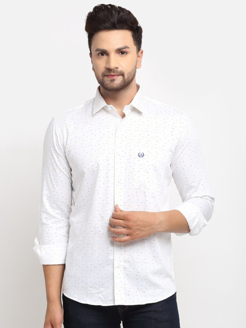 

La Mode Men White Slim Fit Opaque Printed Shirt