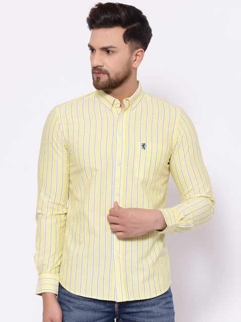 

Red Tape Men Yellow Opaque Striped Casual Cotton Shirt