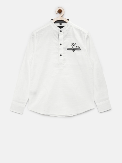 

RUFF Boys White Self-design Casual Shirt