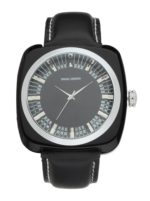 

Swiss Design Men Embellished Analogue Watch SD-717-BK-Black