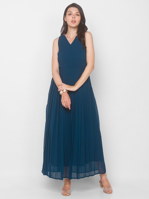 

Iti Teal Blue Georgette Maxi Dress