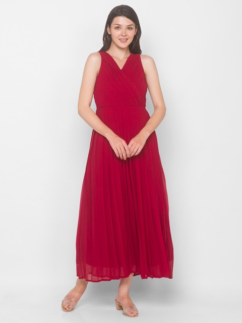 

Iti Maroon Georgette Maxi Dress