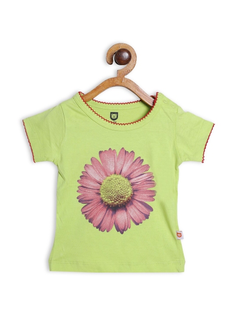 

612 league Green & Pink Floral Regular Top