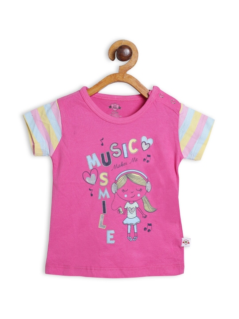 

612 league Pink Regular Pure Cotton Top