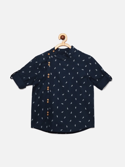 

MANET Boys Blue Opaque Printed Casual Shirt