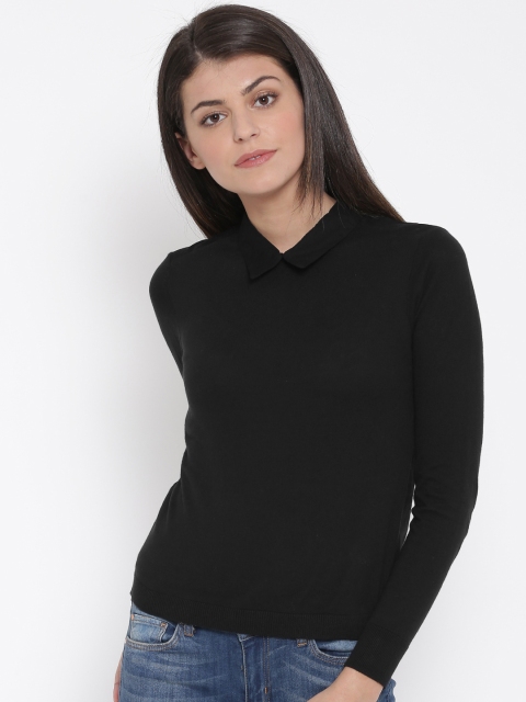 

United Colors of Benetton Women Black Solid Top