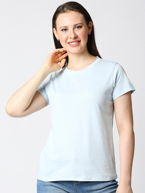 

Bewakoof Women Blue Regular Fit T-shirt