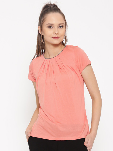 

United Colors of Benetton Women Coral Orange Top